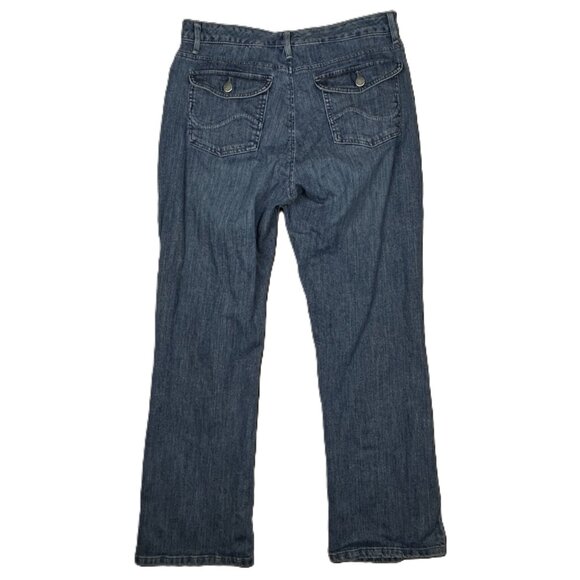 Lee Jeans Womens 10 M (32x30) Natural Bootcut Blue Stretch Just Below the‎ Waist - Picture 1 of 16